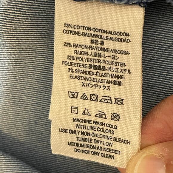 Free People Jean Dynamite Mini Dress Long Sleeve Stretch Denim Blue Women's M - Picture 16 of 16